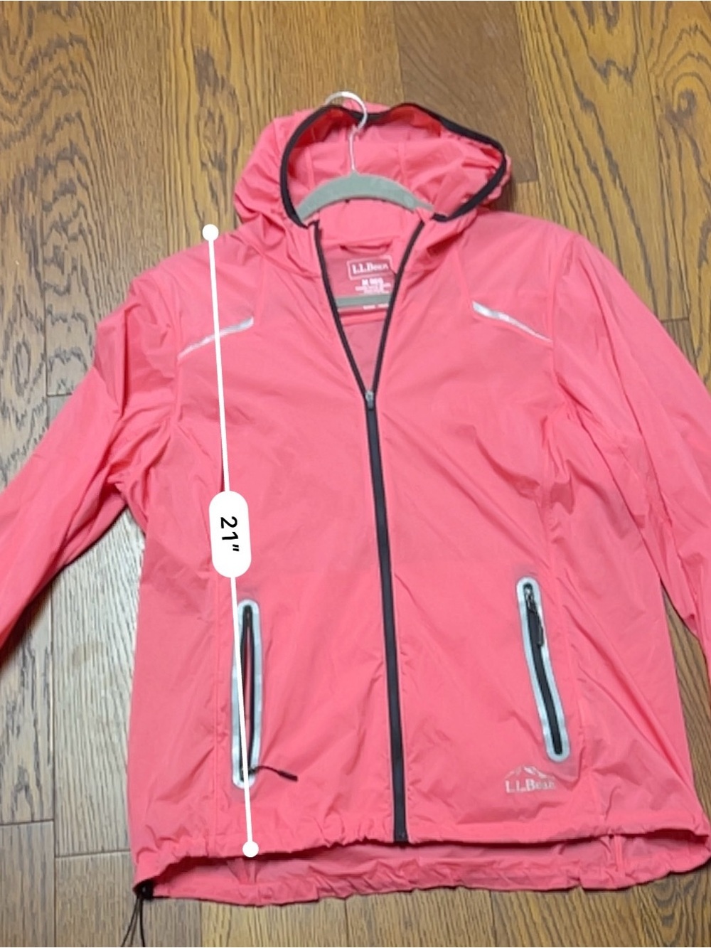 L.L.Bean Women’s M Packable Running Windbreaker Jacket Reflective Pink - Picture 10 of 12